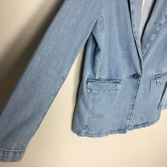 American Eagle Oversized Denim Blazer Jacket Jean Womens XS Light Wash - Picture 3 of 7